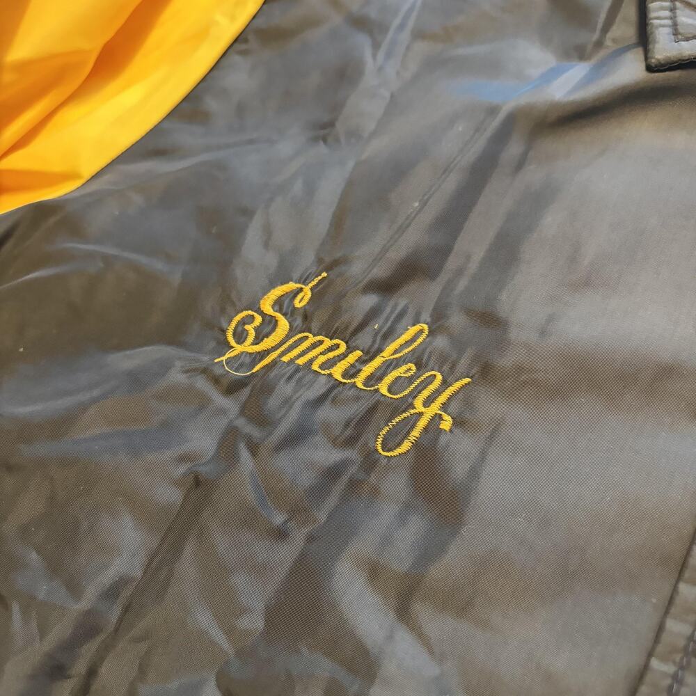 Vintage Maple Jacket Mens Medium Black Yellow Softball 1977 Champs Windbreaker - Picture 5 of 13